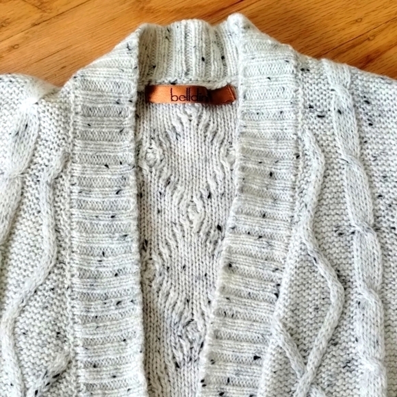 🌹Belldini cream with black specs open cardigan  Sz S-XS - Picture 3 of 6